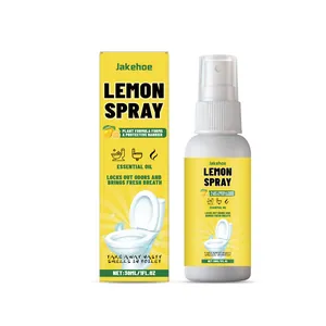 Jakehoe toiletverfrisser spray met citroengeur in 30 ml fles met bijbehorende verpakking
