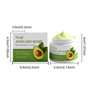 Gedetailleerde afmetingen van Hoygi Avocado oogcrème potje en doosje met 30g inhoud