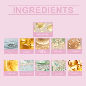 Vista detallada de los ingredientes de la crema nutritiva para el cuello con retinol
