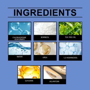 Ingrediëntenlijst van nagelverzorgingsserum met tea tree olie en ureum voor nagels