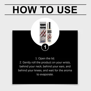 Guía paso a paso sobre cómo usar el perfume roll-on Roxelis Venom para un buen aroma.