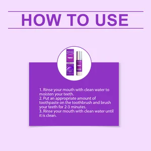 Instructions étape par étape sur l'utilisation du sérum de blanchiment dentaire violet