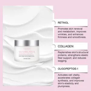 Vista detallada de la crema reafirmante de cuello Viareline con retinol y colágeno
