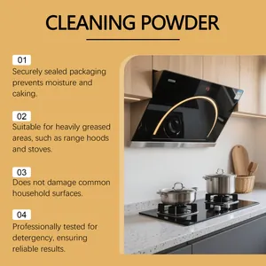 Poudre de nettoyage de cuisine efficace contre la graisse sur plaques et hottes