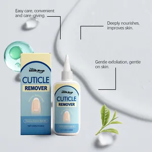 Close-up of South Moon Cuticle Remover gel bottle and box with gentle skincare benefits