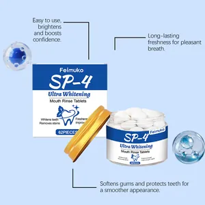 Feimuko SP-4 Ultra Whitening mondspoeltabletten voor langdurig frisse adem en schone tanden.