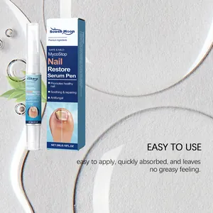 Detail van South Moon nagelherstel serum pen met een zeer eenvoudige applicatiegids