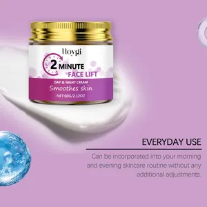 Vue détaillée de la crème hydratante visage jour et nuit Hoygi pour une peau lisse