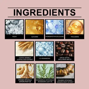 Detailed list of natural ingredients for rice hair spray including rosemary and ginger