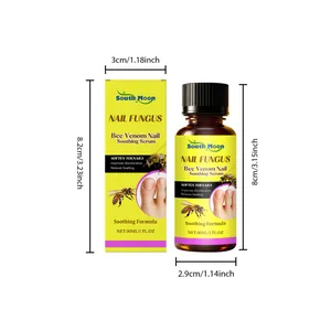 Gedetailleerde afmetingen van South Moon kalknagel serum flesje en doosje.