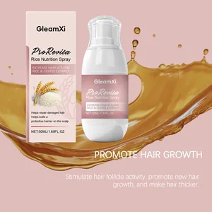 GleamXi ProRevita Rice Nutrition Spray for hair growth and scalp care, 50ml bottle.