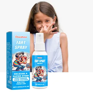 Dowmoo 60ml Furzspray-Streichflasche mit Box und Mädchen, das sich die Nase zuhält