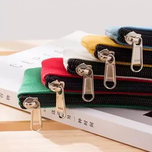 Mini Leinwand Münzbörse Tragbare Brieftasche Mit Reißverschluss Für Studenten Einfarbig Minimalistische Aufbewahrungstasche