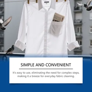 Chemise blanche suspendue, montrant les résultats d'un détachant textile efficace.