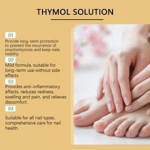 Detail of Thymol nail solution highlighting anti-inflammatory and protective benefits