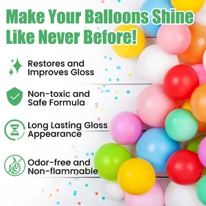 Kenmerken van ballonglansspray met levendige kleurrijke ballonnendecoratie