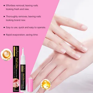 Detail of zephoco Nail Glue Remover Pen showing portable applicator and clean nails.