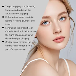Skincare detail met model en de anti-aging voordelen van Centella gezichtscrème voor huid