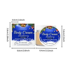 Dimensions détaillées pour le pot de crème corps à la myrtille Viareline et sa boîte