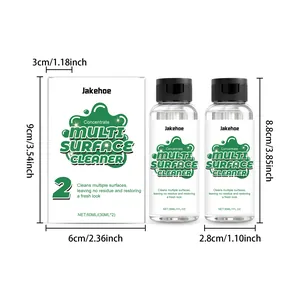 Kit nettoyant multi-surfaces Jakehoe avec 2 bouteilles et dimensions de l'emballage