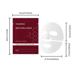 Διαστάσεις της μάσκας προσώπου VIARELINE Bio-Collagen και της συσκευασίας της