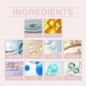 Skincare ingredients detail showing Collagen, Glycerin, Mineral Oil and Sodium DNA