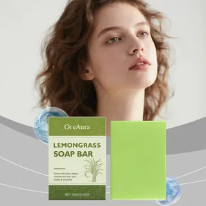 Oceaura Savon à la Citronnelle Herbacé Hydratant Nettoyage de la Peau Soin du Corps Visage Savon Solide