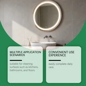 Détail du nettoyage du lavabo, adapté aux surfaces de la cuisine et de la salle de bain
