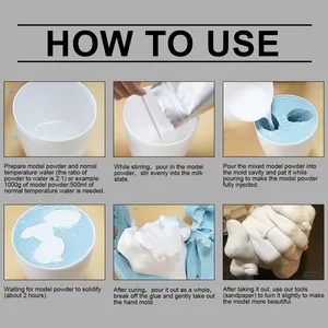 Detailed step-by-step guide for creating a DIY 3D hand mold keepsake using powder