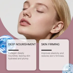 Détail montrant les bienfaits du masque au collagène pour nourrir et raffermir la peau.