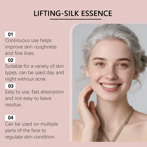 Lifting Silk Essence facial serum benefits for anti-aging and skin texture improvement.