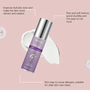 Close-up of Viareline Lifting-silk Essence with smooth white cream texture on pink background