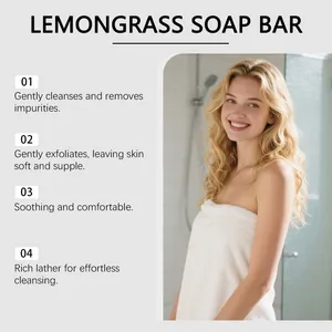 Vue détaillée montrant les bienfaits du savon à la citronnelle pour exfolier la peau