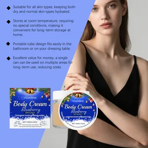 Détail de la crème corporelle à la myrtille Viareline montrant les bienfaits et le modèle.