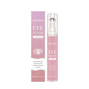 Sérum de ojos con cafeína Viareline y roll-on de acero inoxidable para las ojeras 15ml