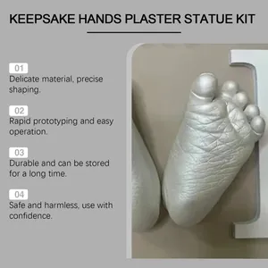 Detail view of a 3D baby foot plaster cast showing intricate and realistic skin textures