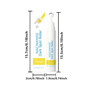 Detailed dimension view of HOYGI Niacinamide Dark Spot Roller Serum packaging