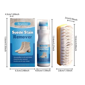 Kit de nettoyage Brunizo pour daim avec nettoyant 100 ml et brosse, dimensions détaillées