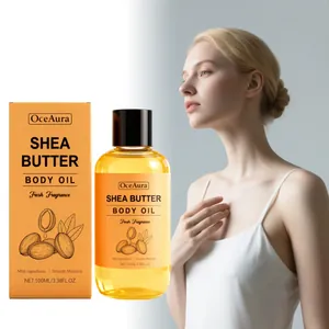 Aceite Corporal de Manteca de Karité 100ml Aceite Hidratante para el Cuidado de la Piel para Mujer Nutritivo Diario Oro