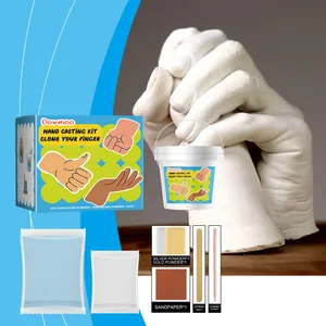 Kit calco mani fai-da-te con polvere clone e finiture oro e argento