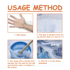 Guide d'instruction pour le kit de bricolage en résine époxy AB 1:1