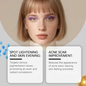 Detailed view of niacinamide essence benefits for spot lightening and acne scar improvement.