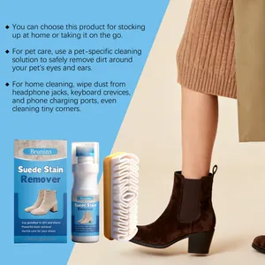 Kit détachant daim Brunizo avec mousse nettoyante et brosse pour bottes brunes
