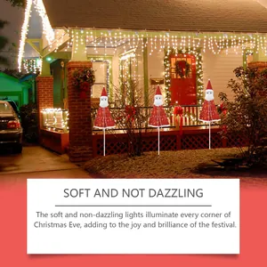 Santa Claus garden lights creating soft festive glow for outdoor Christmas decor