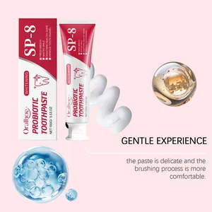 Λεπτομερής άποψη της οδοντόκρεμας Oralhoe SP-8 Probiotic για απαλό καθαρισμό