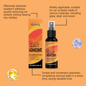 Effective Rayhong car adhesive cleaner spray for glass and steel surfaces in 100ml bottle