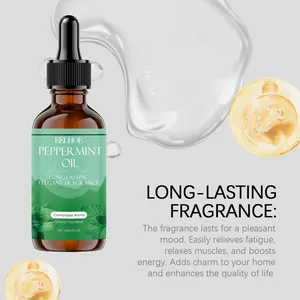 EELHOE Pfefferminz-ätherisches Öl in 60ml Braunglasflasche für Aromatherapie und Massage.