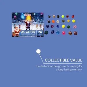 Weihnachts-Adventskalender-Set mit 24 einzigartigen polyedrischen Würfeln zum Countdown
