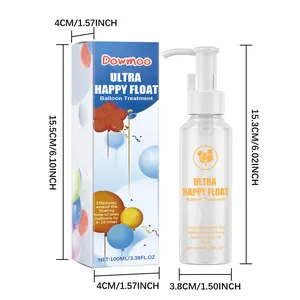 Dimensiones del frasco de 100 ml y la caja del tratamiento de globos Ultra Happy Float