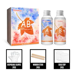 Kit complet de résine époxy AB cristalline DIY avec accessoires et outils de mélange